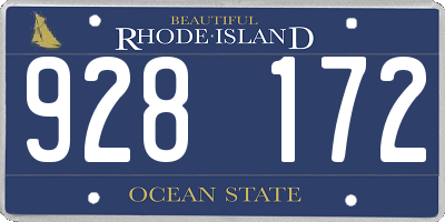RI license plate 928172