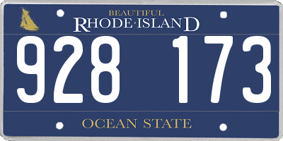 RI license plate 928173