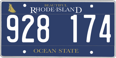 RI license plate 928174