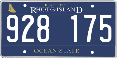 RI license plate 928175