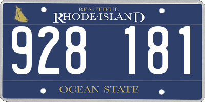 RI license plate 928181
