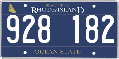 RI license plate 928182