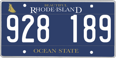 RI license plate 928189