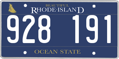 RI license plate 928191