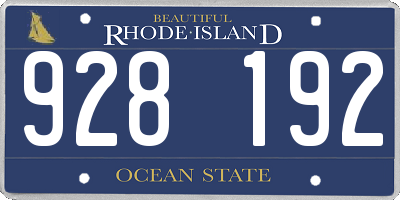 RI license plate 928192