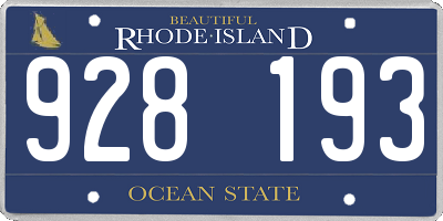 RI license plate 928193