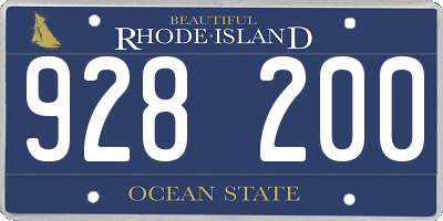 RI license plate 928200