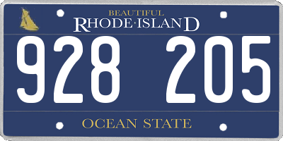 RI license plate 928205