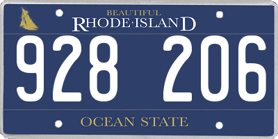 RI license plate 928206