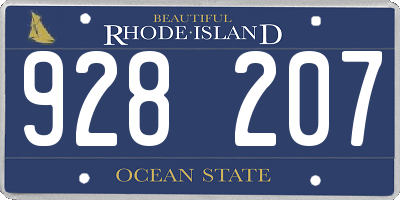 RI license plate 928207