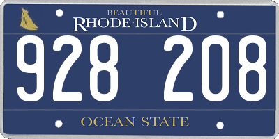 RI license plate 928208