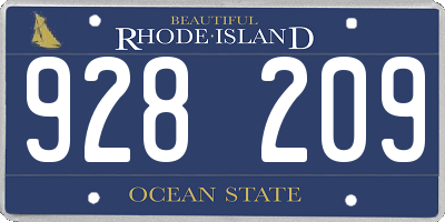RI license plate 928209