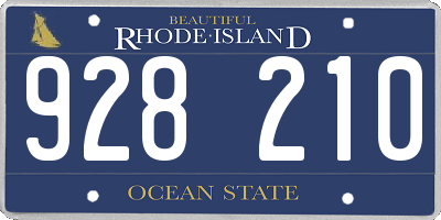 RI license plate 928210