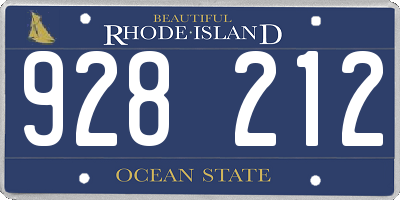 RI license plate 928212