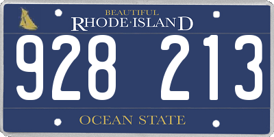 RI license plate 928213