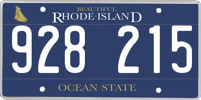 RI license plate 928215