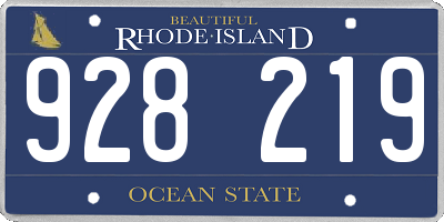 RI license plate 928219