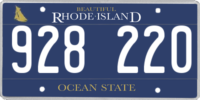 RI license plate 928220
