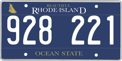 RI license plate 928221