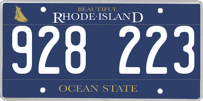 RI license plate 928223