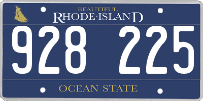 RI license plate 928225