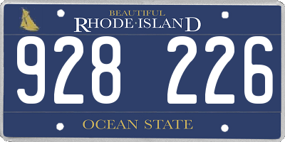 RI license plate 928226