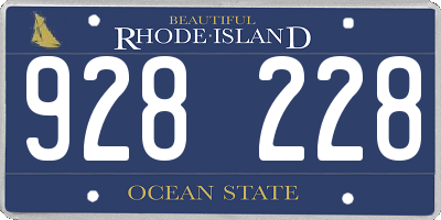 RI license plate 928228