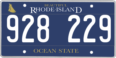 RI license plate 928229