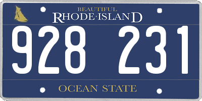 RI license plate 928231