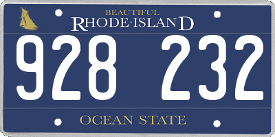 RI license plate 928232