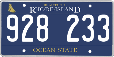 RI license plate 928233