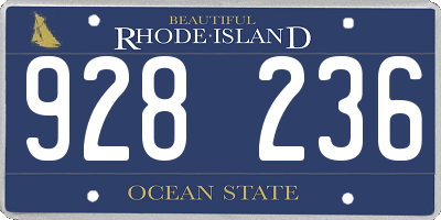 RI license plate 928236