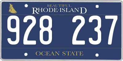 RI license plate 928237