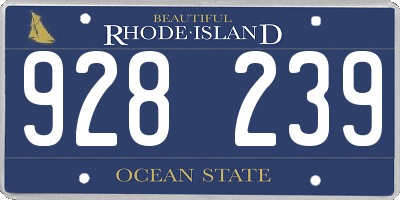 RI license plate 928239
