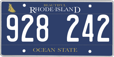 RI license plate 928242