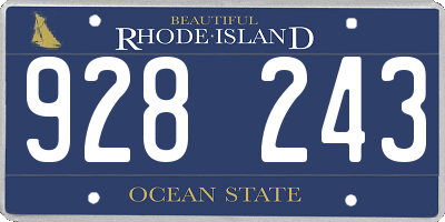 RI license plate 928243