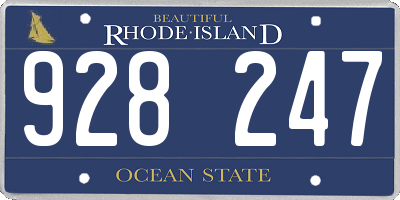 RI license plate 928247