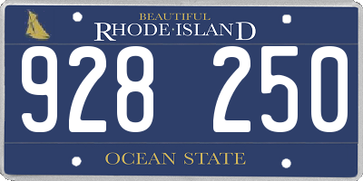 RI license plate 928250