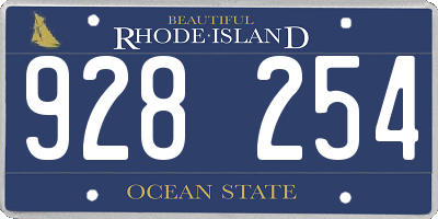 RI license plate 928254