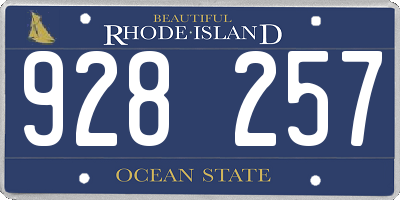 RI license plate 928257