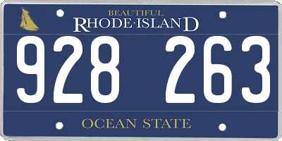 RI license plate 928263
