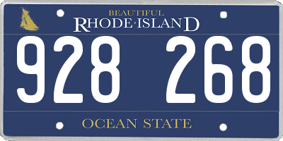 RI license plate 928268