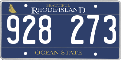 RI license plate 928273