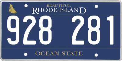 RI license plate 928281