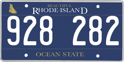 RI license plate 928282