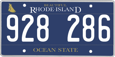 RI license plate 928286