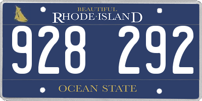 RI license plate 928292