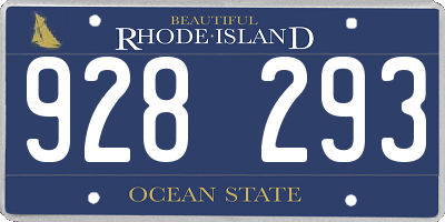 RI license plate 928293