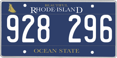 RI license plate 928296