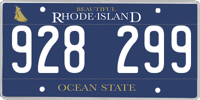 RI license plate 928299